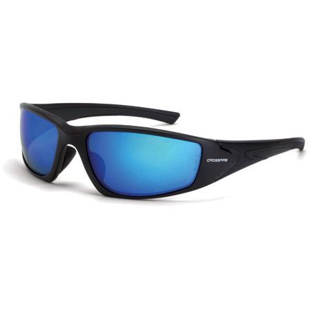 Crossfire 23226 RPG Polarized Safety Glasses Blue Mirror Lens - Matte Black Frame