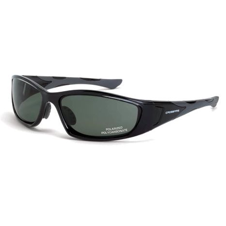 Crossfire 24426  MP7 Polarized Safety Glasses Blue-Green Lens -  Crystal Black Frame