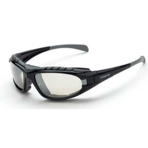 Crossfire 2724AF  Diamondback Safety Glass Clear Anit-Fog Lens - Foam Lined Matte Black Frame