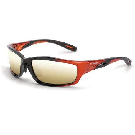 Crossfire 2812  Infinity Safety Glasses Gold Mirror Lens - Orange/Black Frame