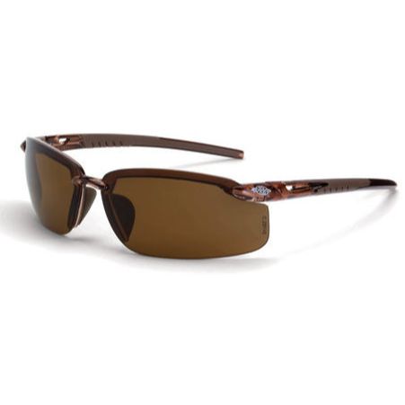 Crossfire 291113 ES5 Polarized Safety Glasses HD Brown Lens - Crystal Brown Frame Crossfire 291113 ES5 Polarized Safety Glasses HD Brown Lens - Crystal Brown Frame