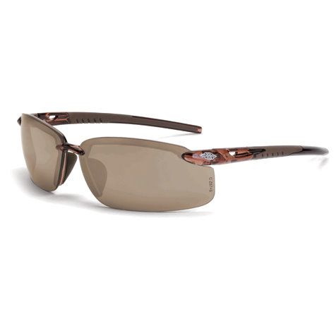 Crossfire 29117 ES5 Safety Glasses HD Brown Mirror Lens - Crystal Brown Frame