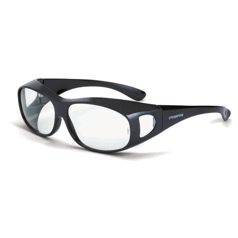 Crossfire 3114  OG3 Over the Glass Safety Glasses Clear Lens - Shiny Pearl Gray Frame