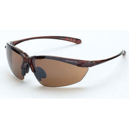 Crossfire 9117  Sniper Safety Glasses HD Brown Flash Mirror Lens - Crystal Brown Frame