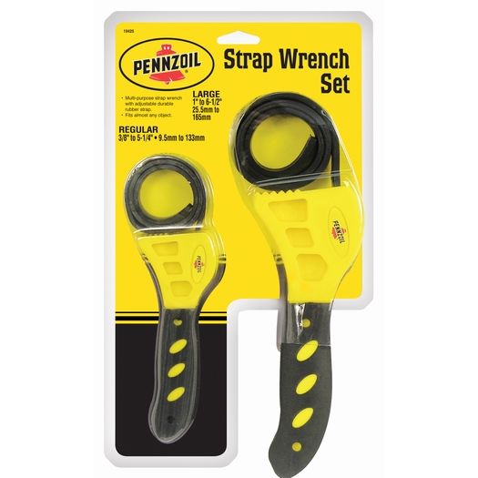 Custom Accessories 19425  2 Piece Strap Oil Filter Wrench Set - For 3/8" to 5-1/4" & 1" to 6-1/2" Filters