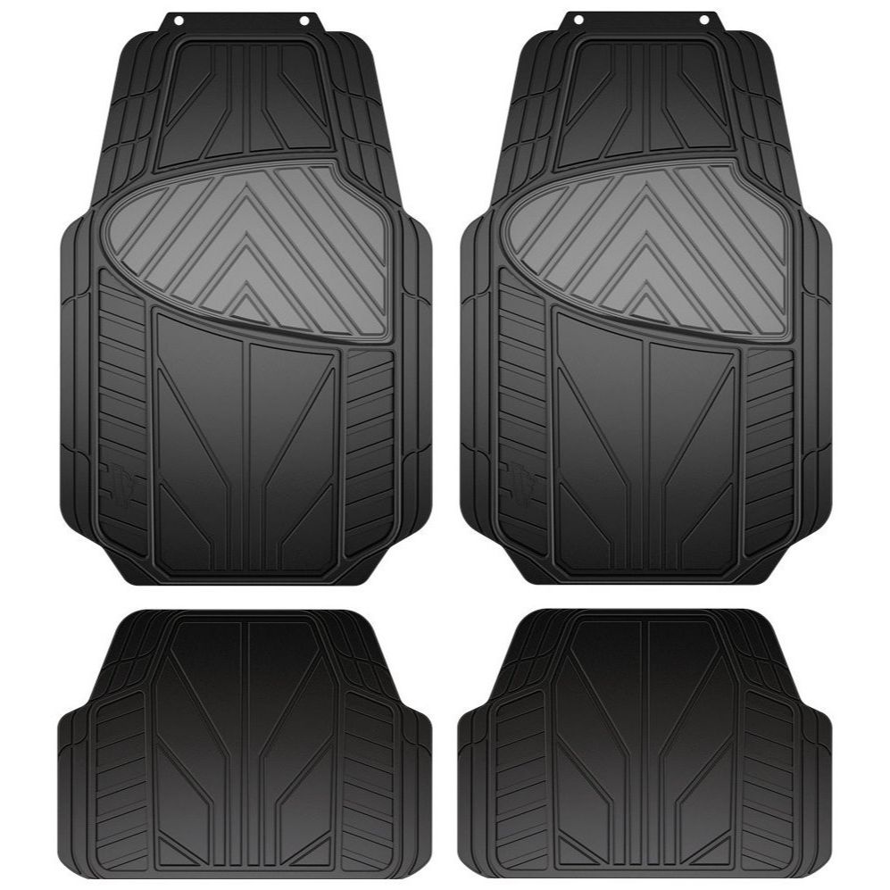Armor All 79963  4 Piece Rubber All Season Floor Mat - Black- Grey