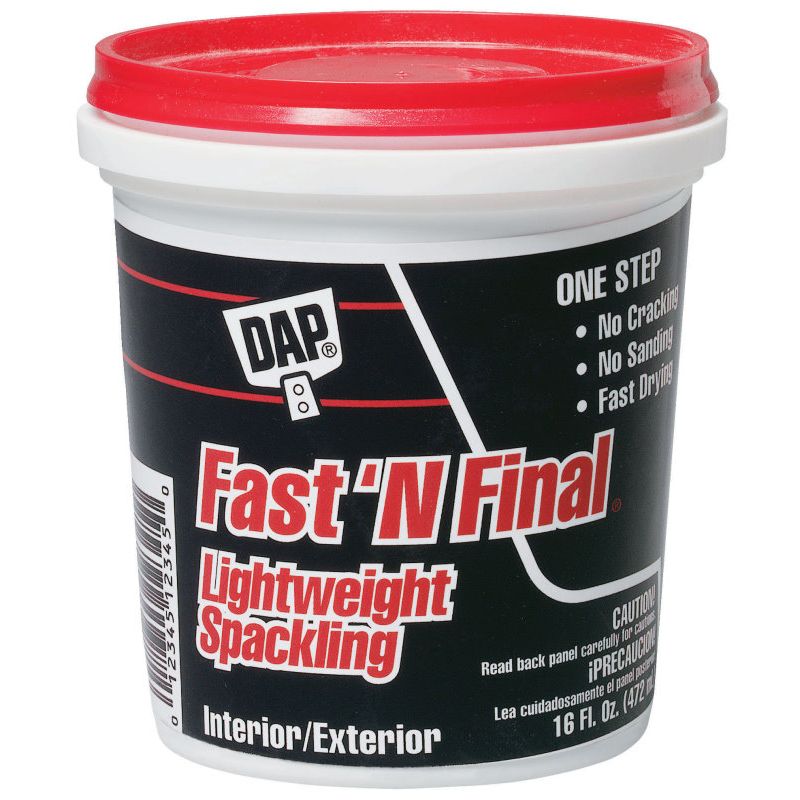 DAP 12141  Fast 'n Final Interior/Exterior Lightweight Spackling (RTU) - White Pint