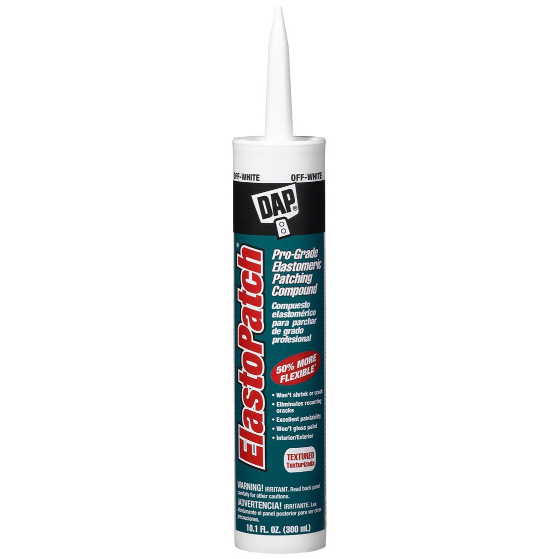 DAP 12286  Elastopatch Textured Flexible Patching Compound (RTU) - Off-White 10.1-oz Cartridge