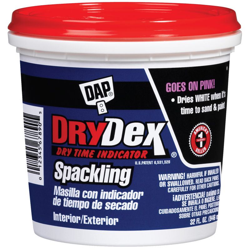 DAP 12330  DryDex Spackling Compound with Dry-Time Indicator - White Quart (12327)