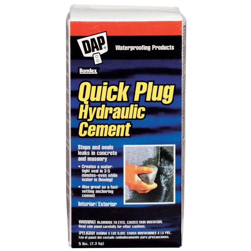 DAP 14086  Quick Plug Hydraulic Cement Patching Compound - Gray 5-lb Box