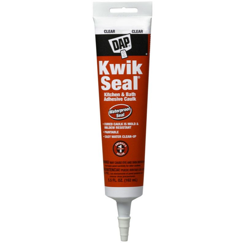 DAP 18008  KWIK SEAL Tub & Tile Adhesive Caulk - Clear 5.5-oz Tube (18040)