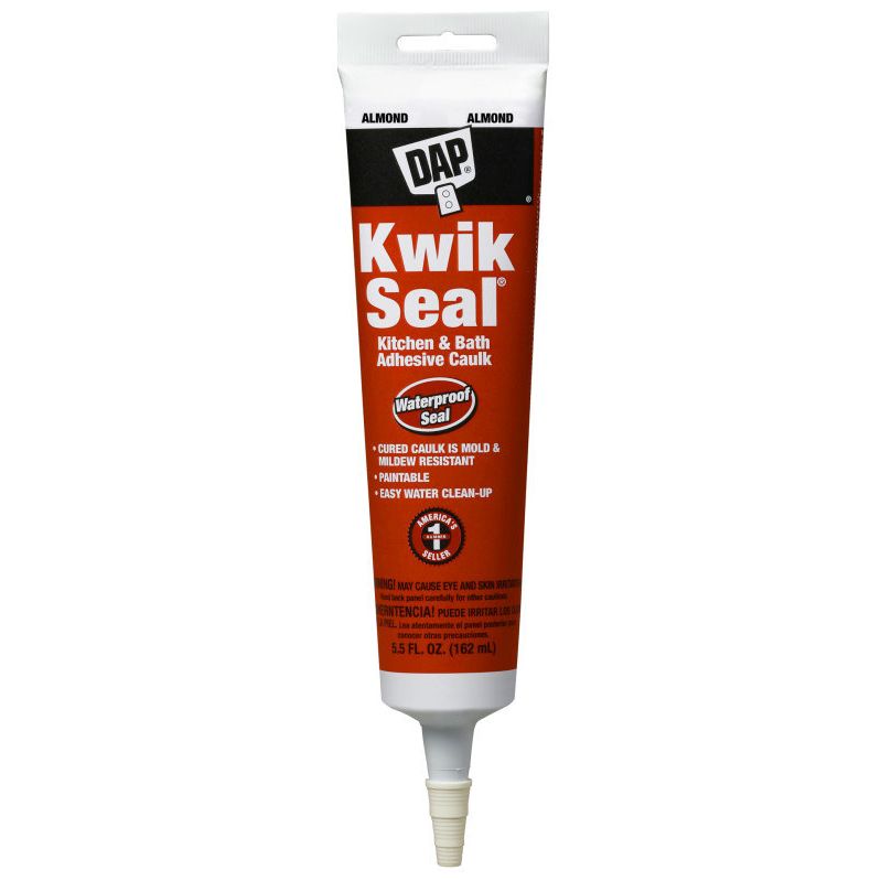 DAP 18013  KWIK SEAL Tub & Tile Adhesive Caulk - Almond 5.5-oz Tube (18041)