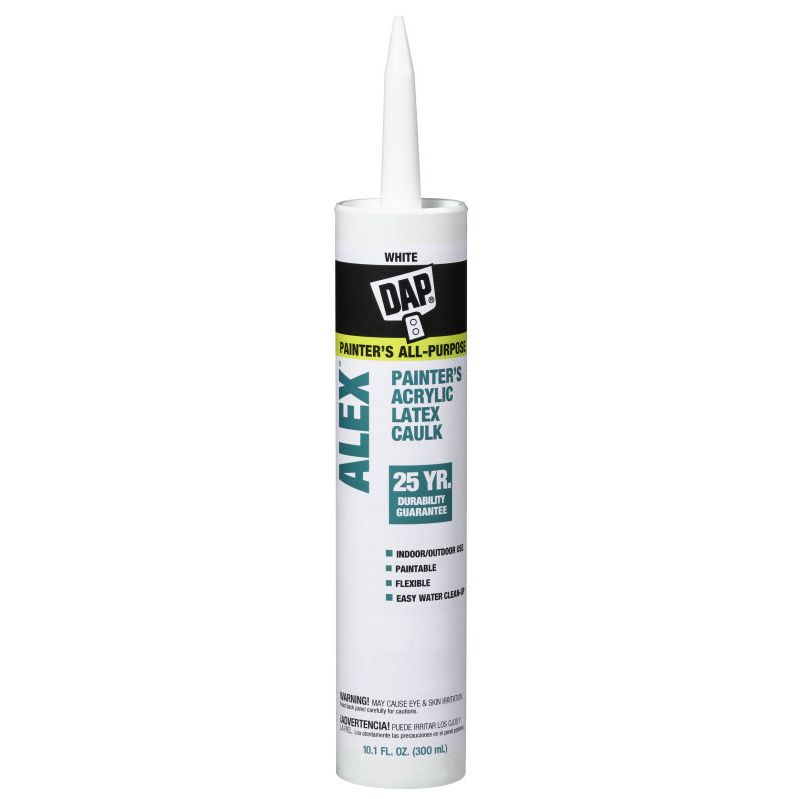 DAP 18065  ALEX Acrylic Latex Painters Caulk - White 10.1-oz Cartridge (18670) (18618)