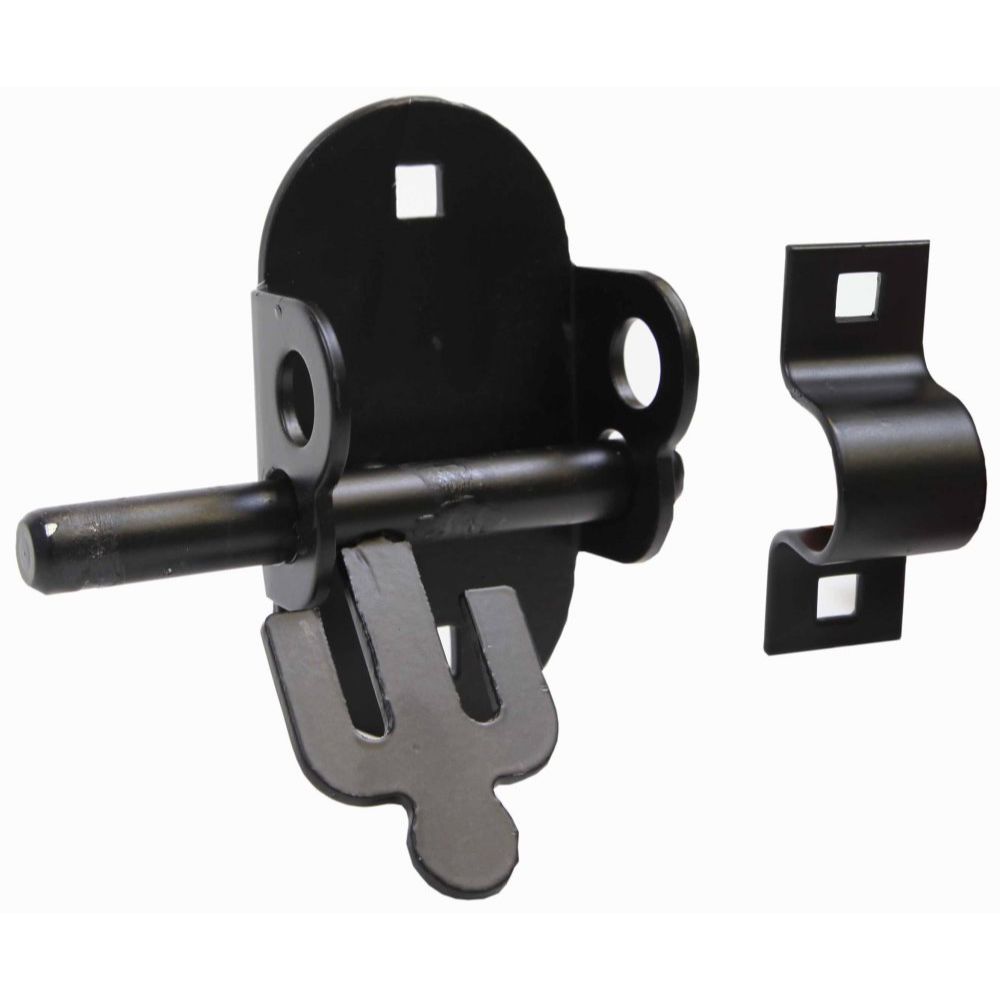 GatePro 5141003  4" Oval Padbolt  Gate Latch - Black Finish