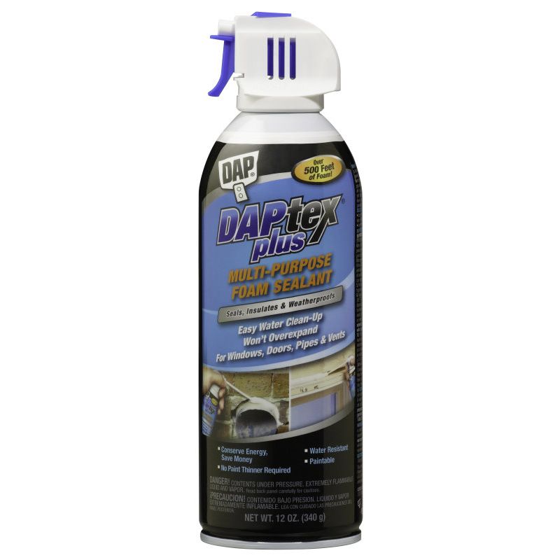 DAP 18836  DAPtex Plus Window & Door Foam Sealant - White 12-oz Can