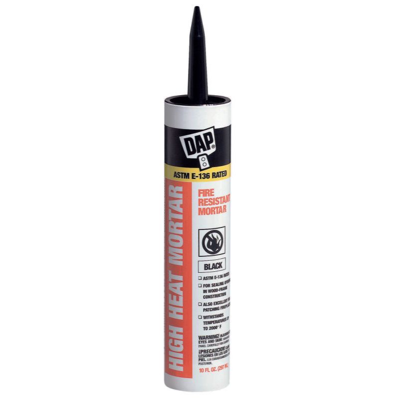 DAP 18854  High Heat Mortar Silicate Cement - Black 10.1-oz Cartridge