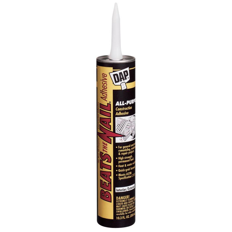 DAP 25082  'Beats the Nail' All-Purpose Construction Adhesive - Gray 10.3-oz Cartridge (25098)