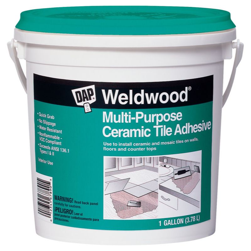 DAP 25192  Weldwood Multi-Purpose Ceramic Tile Adhesive - White Gallon