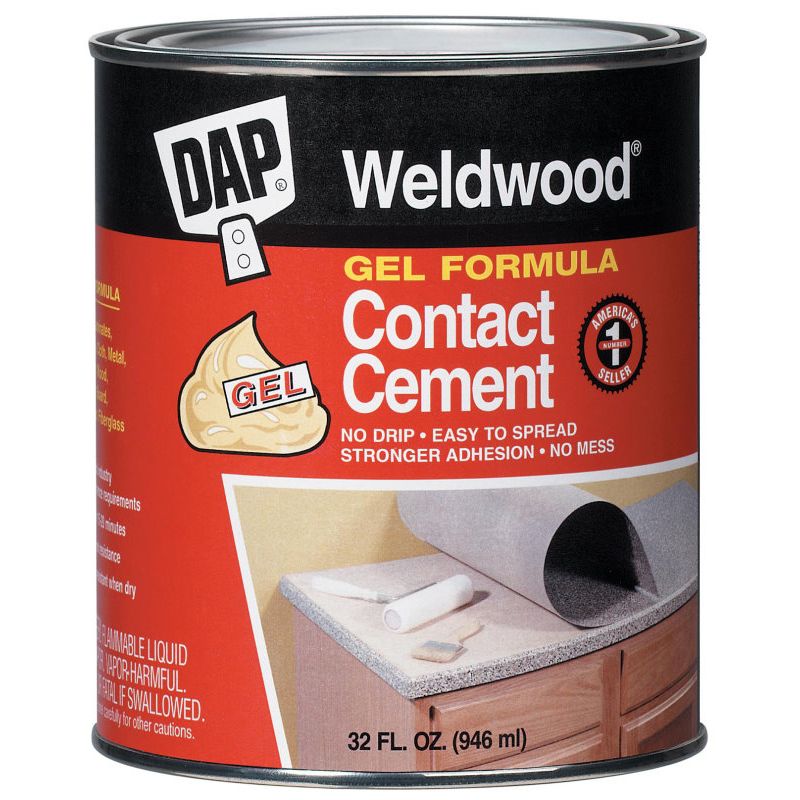 DAP 25312 Weldwood Gel Formula Contact Cement - Tan Quart DAP 25312 Weldwood Gel Formula Contact Cement - Tan Quart