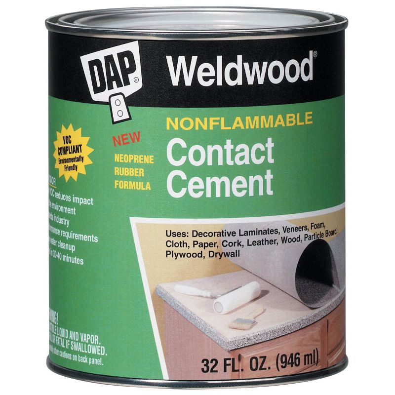 DAP 25332 Weldwood Nonflammable Contact Cement - Natural Quart DAP 25332 Weldwood Nonflammable Contact Cement - Natural Quart