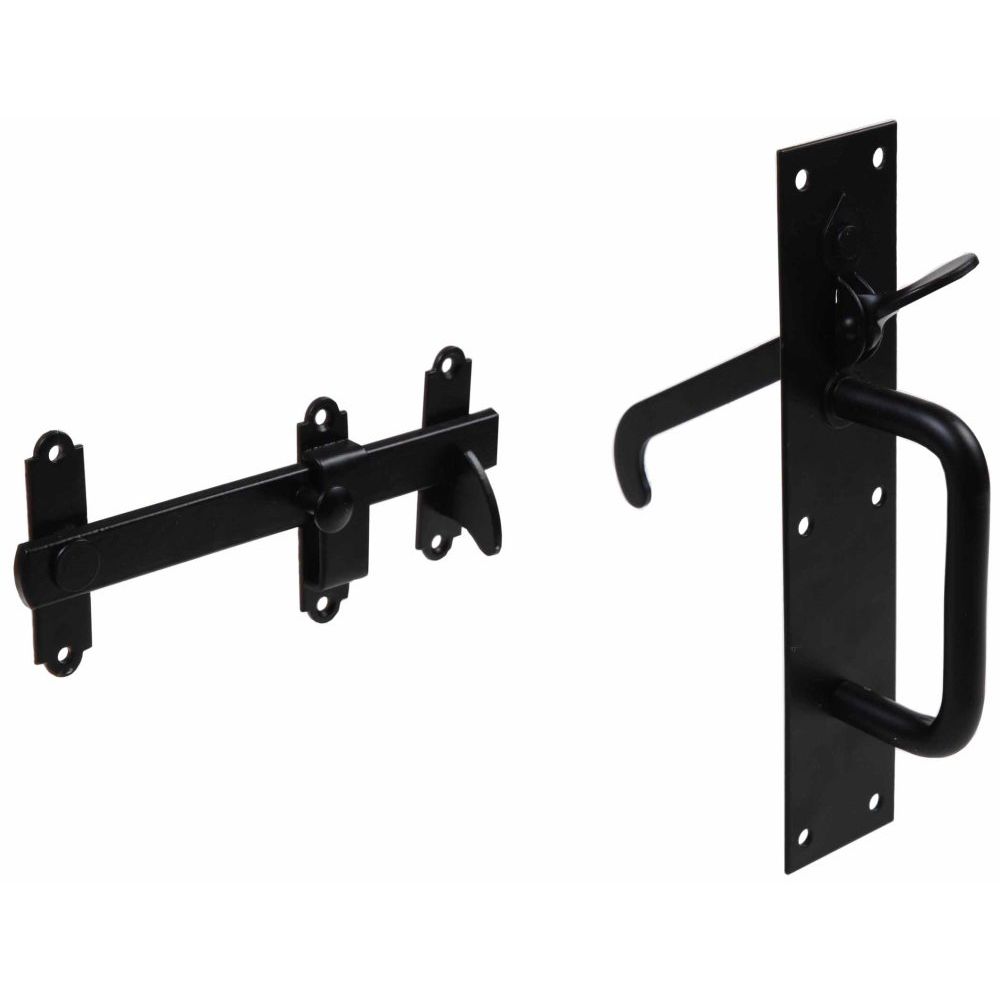 GatePro 5230023  Heavy Duty Suffolk Style Gate Latch - Black Finish