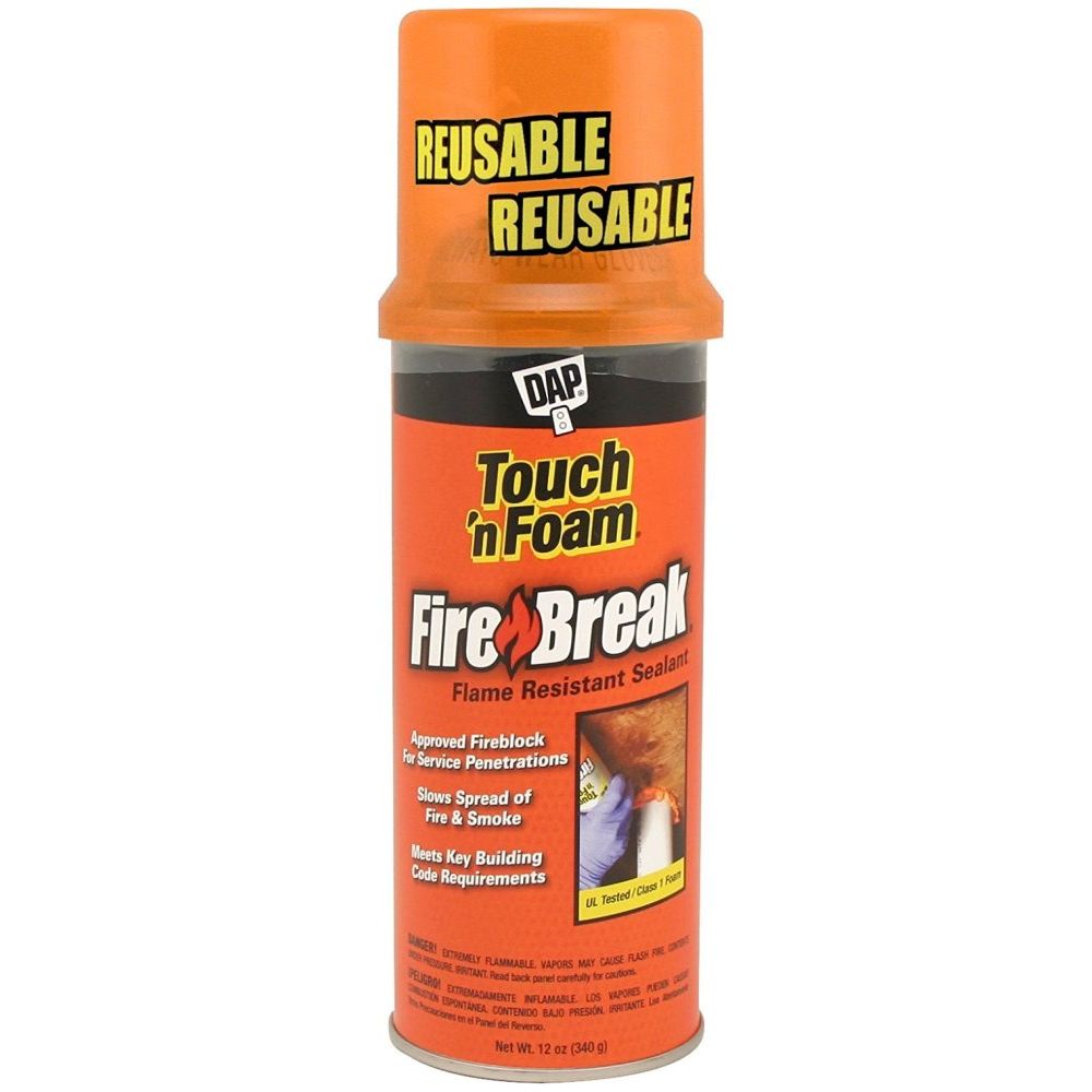 DAP 7565010012 Touch'N Foam FireBreak Flame Resistant Sealant - 12-oz DAP 7565010012 Touch'N Foam FireBreak Flame Resistant Sealant - 12-oz
