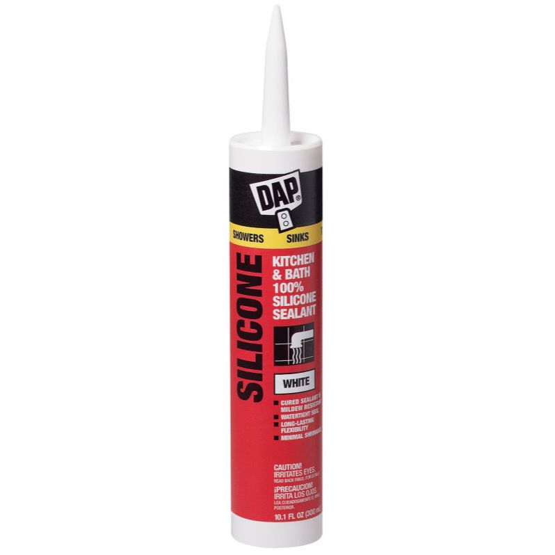 DAP 08640  Kitchen & Bath Silicone Sealant - White 9.8-oz Cartridge