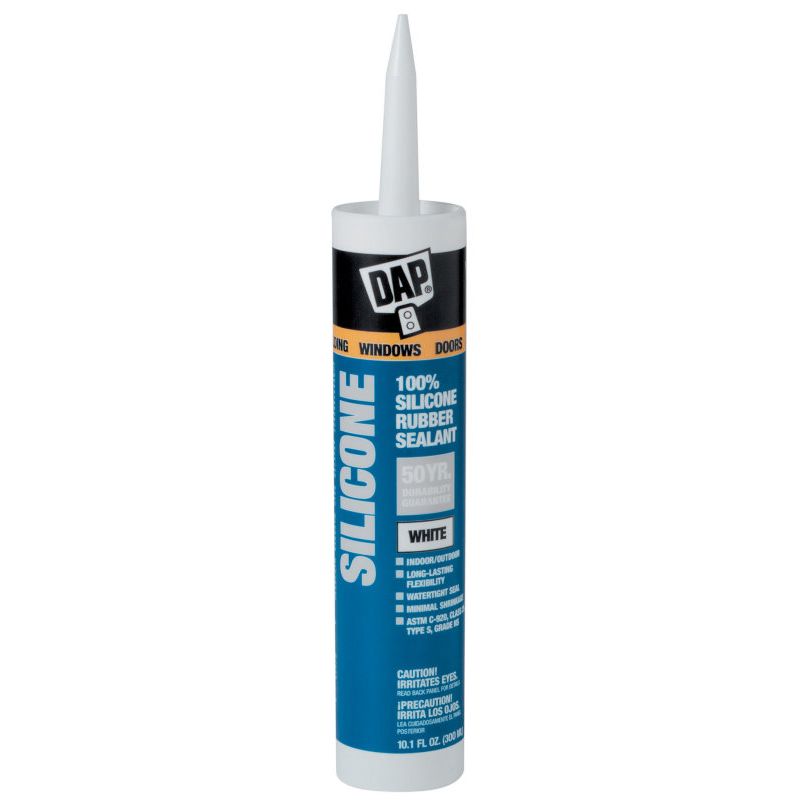 DAP 08646  Silicone Multi-Purpose Sealant - White 9.8-oz Cartridge