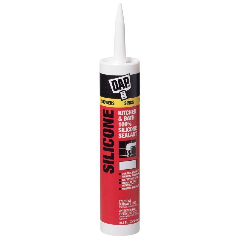 DAP 08648  Kitchen & Bath Silicone Sealant - Clear 9.8-oz Cartridge