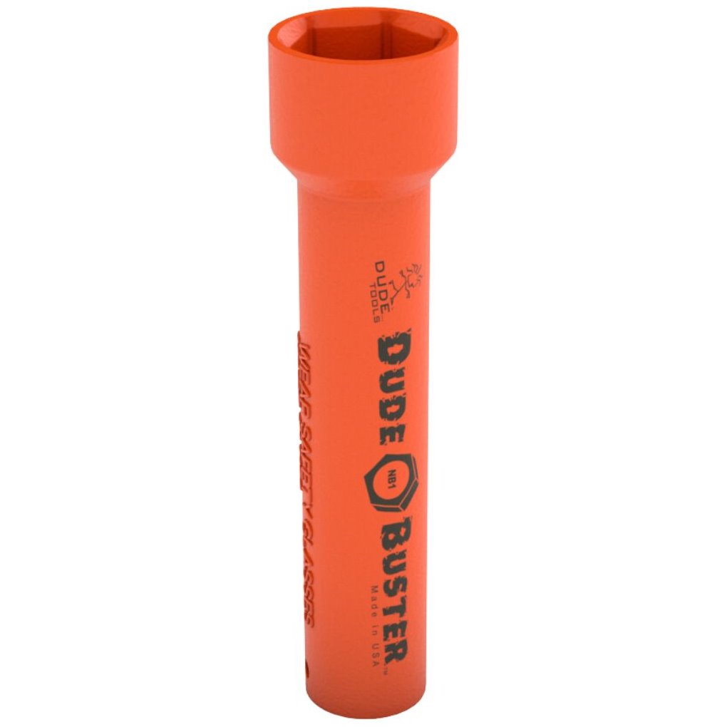 Dude Tools NB1 Nut Buster Socket 1-1/2" High Impact Deep Socket with 1/2" Drive and 7" Bolt travel Length (for 1" bolt or stud) Dude Tools NB1 Nut Buster Socket 1-1/2" High Impact Deep Socket with 1/2" Drive and 7" Bolt travel Length (for 1" bolt or stud)