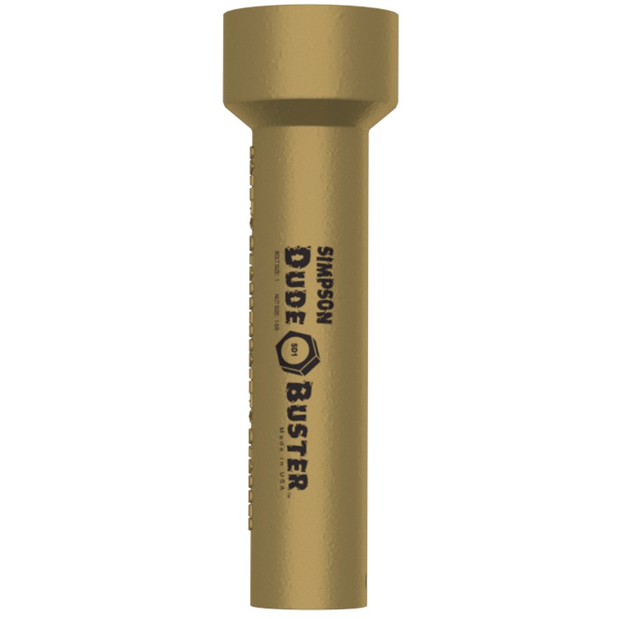 Dude Tools SD1 Simpson Dude Buster 1-5/8" Socket for 1" Bolt with 1/2" Drive Dude Tools SD1 Simpson Dude Buster 1-5/8" Socket for 1" Bolt with 1/2" Drive