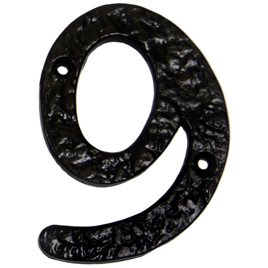 GatePro 5701239  Antique #9 House Number 5" High - Dull Black Finish