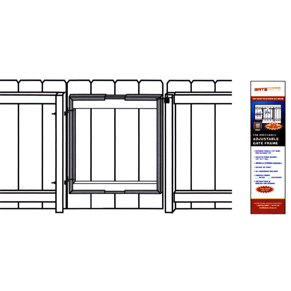 GatePro 7010003  24" - 51" Adjustable Gate Frame Kit - Black Finish