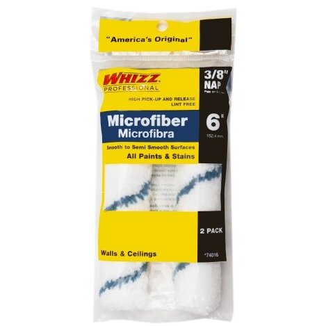 Whizz 74016 Microfiber 6" x 3/8" Roller Cover - 2 per Package Whizz 74016 Microfiber 6" x 3/8" Roller Cover - 2 per Package