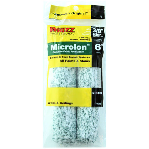 Whizz 78016 Microlon 6" x 3/8" Roller Cover - 2 per Package Whizz 78016 Microlon 6" x 3/8" Roller Cover - 2 per Package