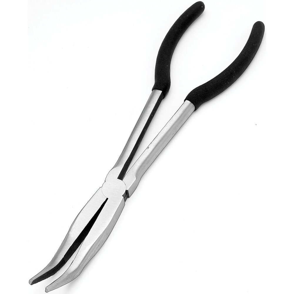 Performance Tool 1433  11 Inch Long Reach Pliers with Bent Tip