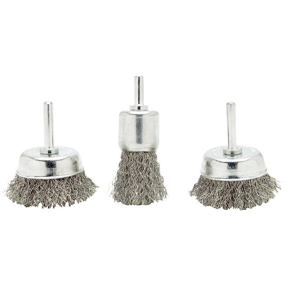 Performance Tool 1462  3 Piece Rotary Wire Cup Brush Set