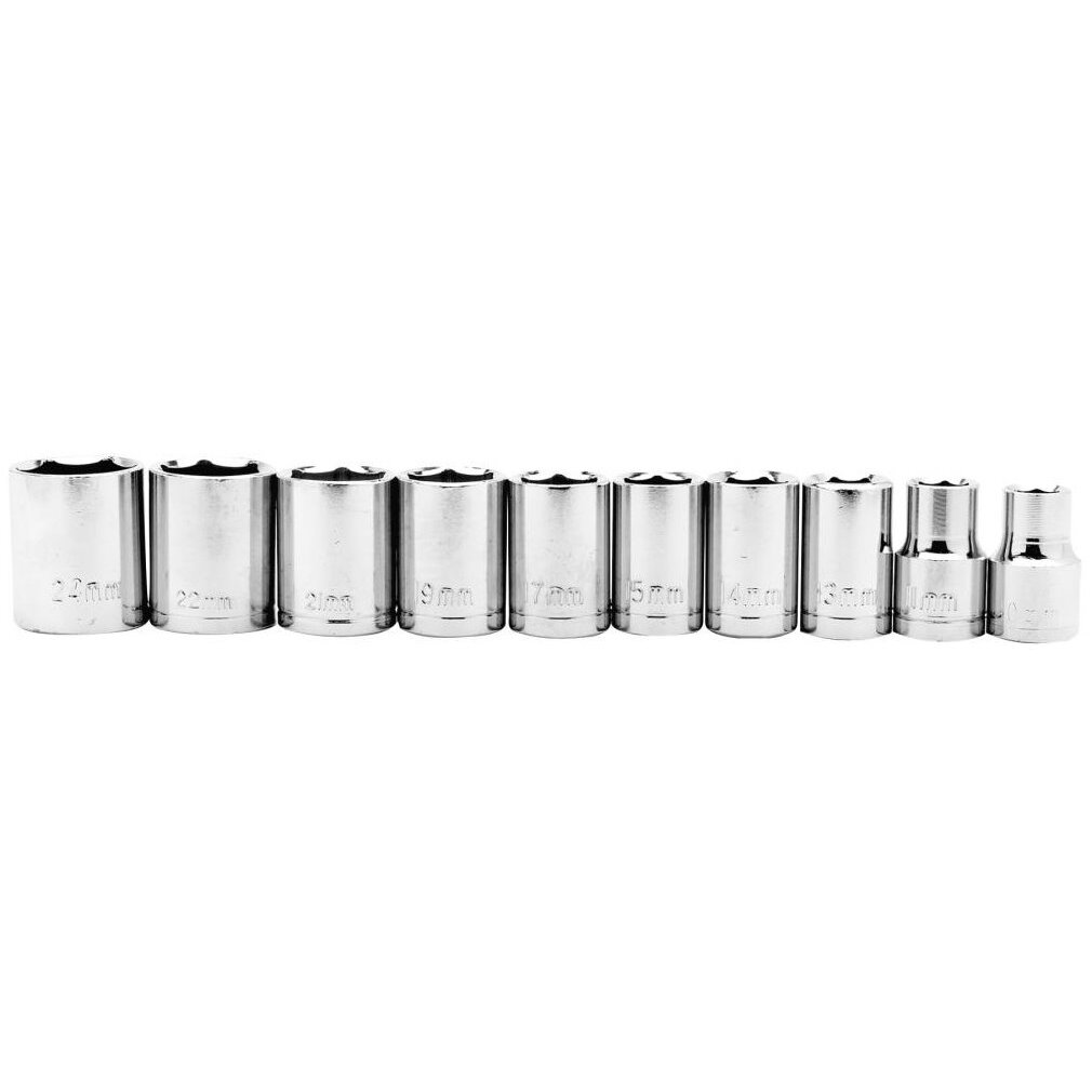 Performance Tool 1906 10 Piece 1/2 Inch Drive Metric Socket Set - 10 to 24mm Performance Tool 1906 10 Piece 1/2 Inch Drive Metric Socket Set - 10 to 24mm