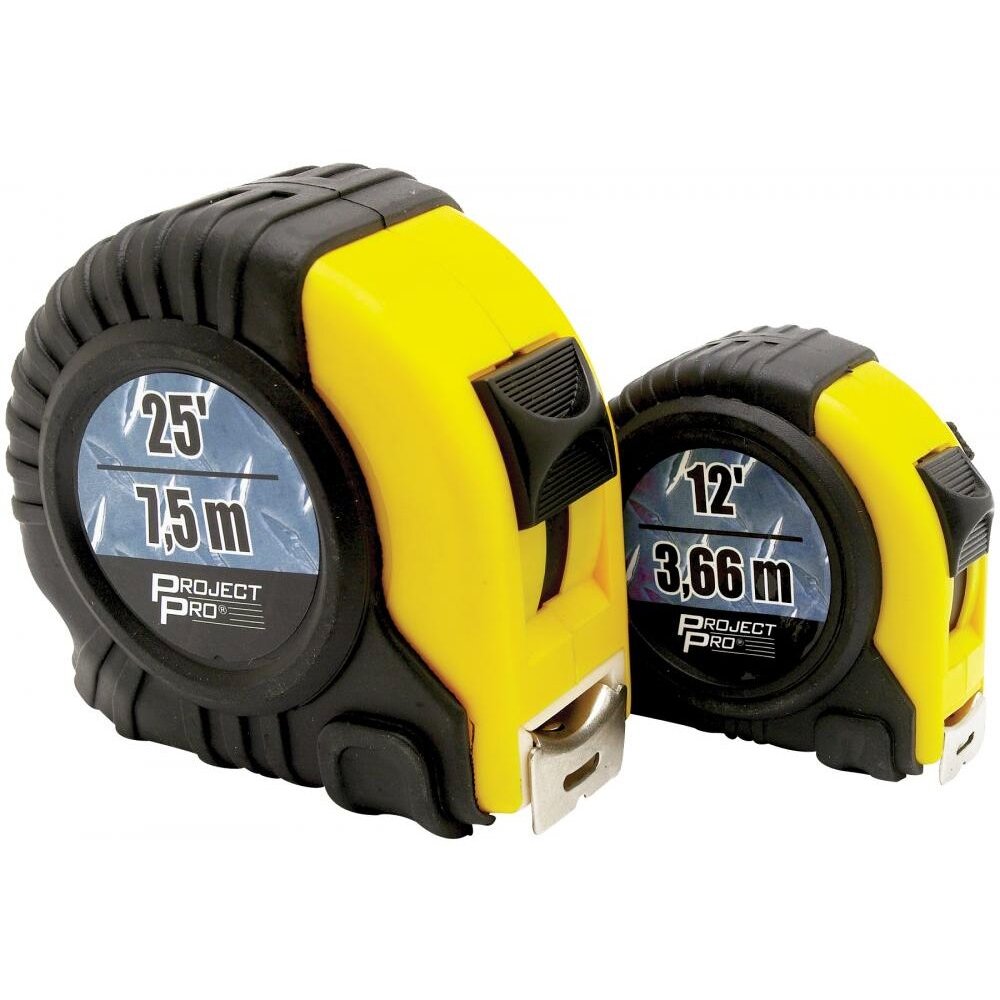 Performance Tool 1941  2 Piece Cushion Grip Tape Measure Set - 12' and 25'