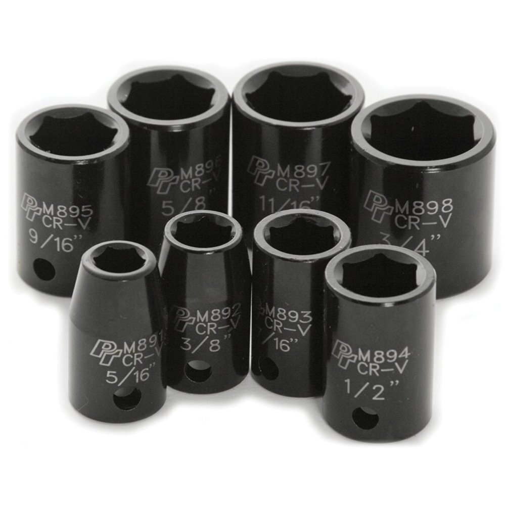 Performance Tool M588DB  8 Piece 3/8" Drive SAE Impact Socket Set - 5/16 to 3/4 inch