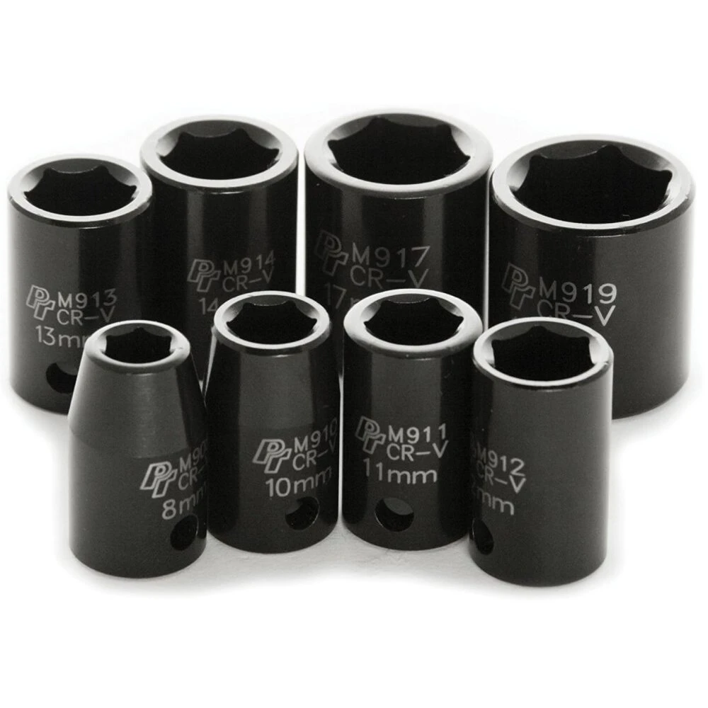 Performance Tool M589DB  8 Piece 3/8" Drive Metric Impact Socket Set - 8 to 19mm