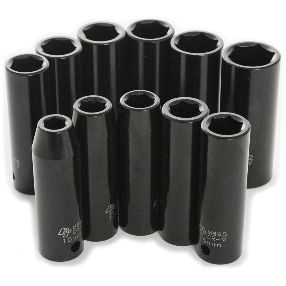 Performance Tool M591DB  11 Piece 1/2" Drive Metric Deep Impact Socket Set - 10 to 22mm