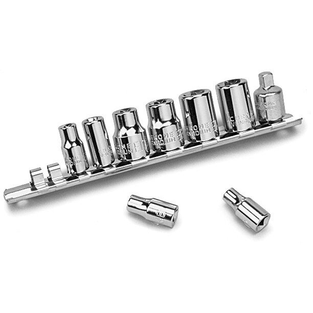 Performance Tool W1338  9 Piece 1/4" and 3/8" Drive External Star Socket Set (E-5 to E-10)