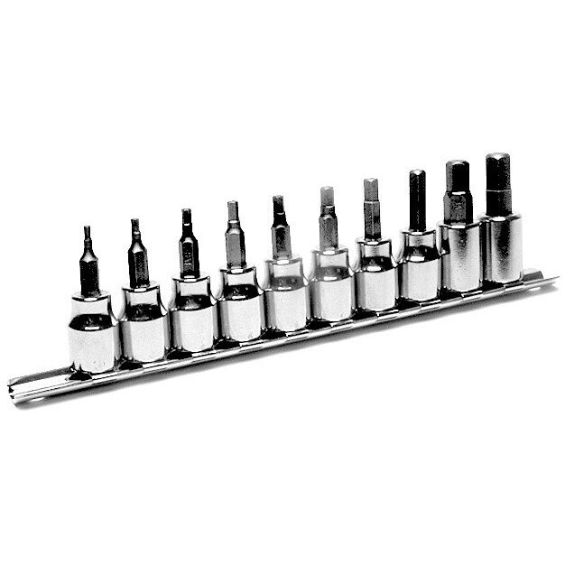 Performance Tool W1387  10 Piece 3/8" Drive SAE Hex Bit Socket Set (3/32" to 3/8")