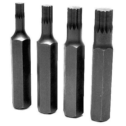 Performance Tool W1395  4 Piece Metric 12 Point Triple Square 1/2" Hex Bit Set (6mm to 12mm)