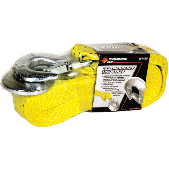 Performance Tool W1420  2" x 15 Foot Emergency Tow Strap - 8500 lbs