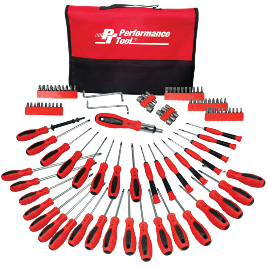 Performance Tool W1721 100 Piece Screwdriver Set with Pouch Performance Tool W1721 100 Piece Screwdriver Set with Pouch