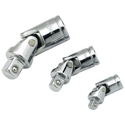 Performance Tool W30933  3 Piece Socket Universal Joint Set 1/4", 3/8" and 1/2" Drives