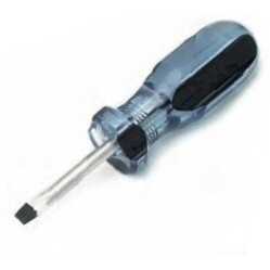 Performance Tool W30994  1/4" Slotted Blade x 1-1/2" Shaft Stubby Screwdriver Clear Handled
