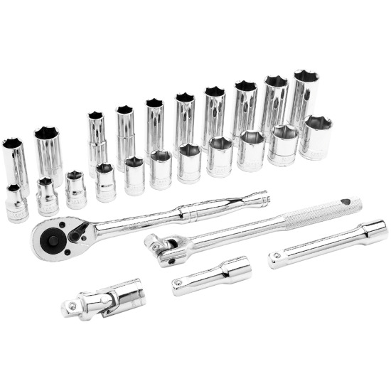 Performance Tool W32901  26 Piece 1/2" Drive SAE Socket Set